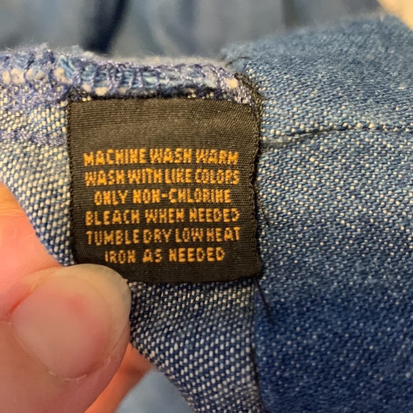 Eddie Bauer dress button down removable collar denim long sleeve pockets L farm - Picture 11 of 13